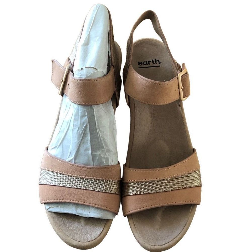 Earth Women’s Sandal Oak Chestnut Suede Dusty Pink Size 11 NWOB